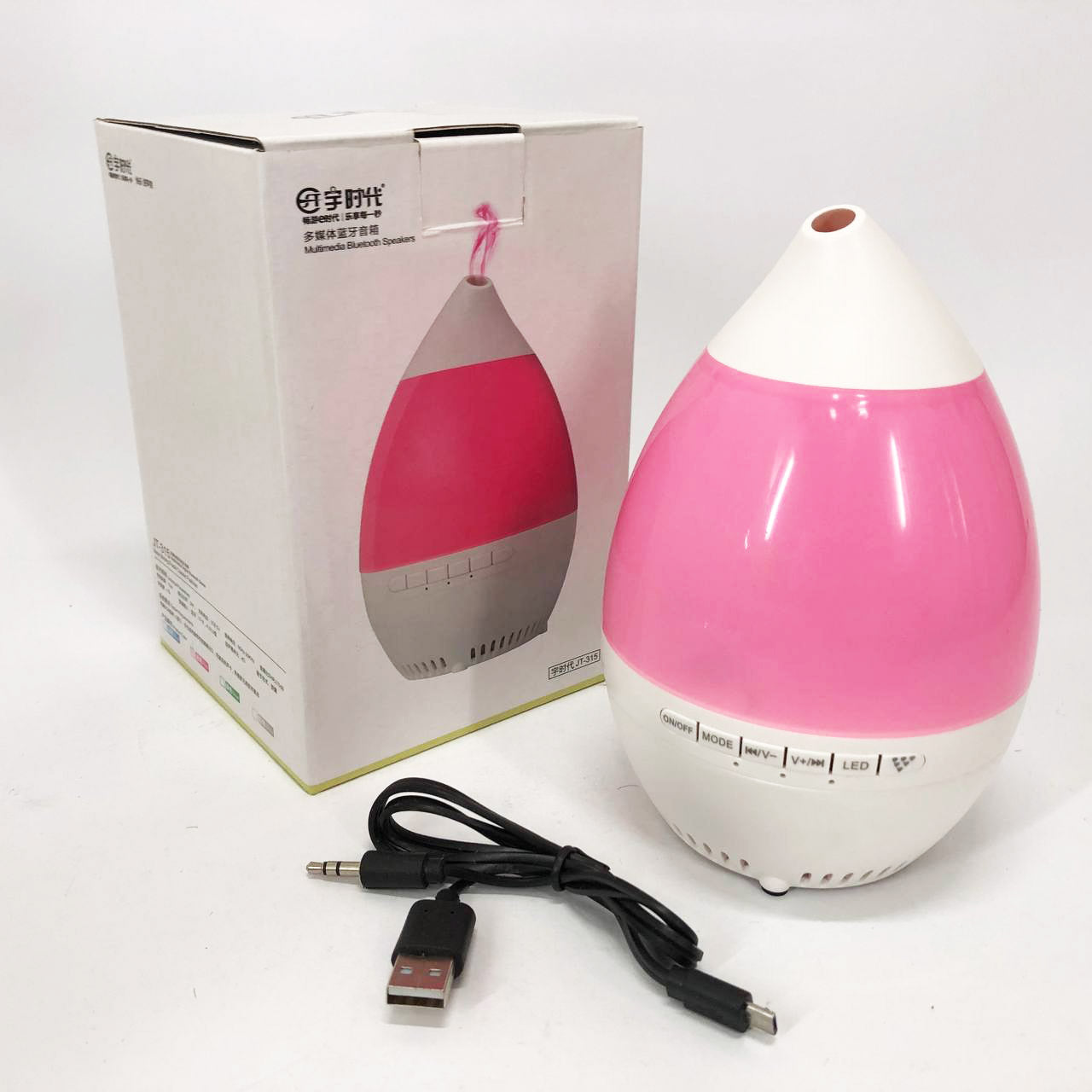 Колонка увлажнитель с диодной подсветкой JT-315, Настольный увлажнитель воздуха. Цвет: розовый