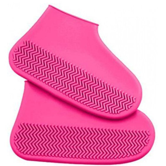Багаторазові бахіли-чохли L (41-45 розмір) для взуття силіконові від води та бруду. Колір: рожевий