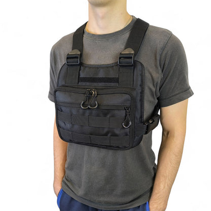 Нагрудная тактическая сумка мужская, сумка через плечо черная разгрузка