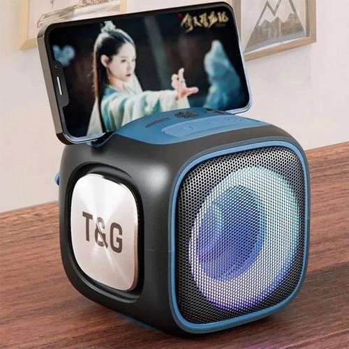 Портативная Bluetooth колонка TG359 7W с RGB подсветкой, громкая колонка для вечеринки. Цвет: черный
