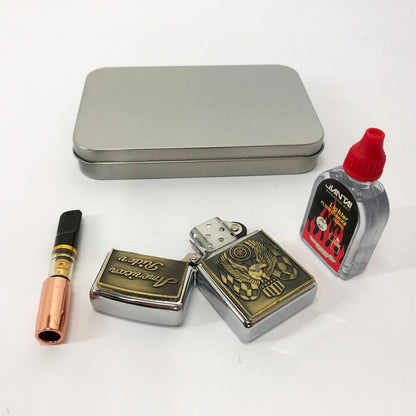 Зажигалка бензиновая в подарочной коробке N4, зажигалка в подарочном футляре, подарок зажигалка парню