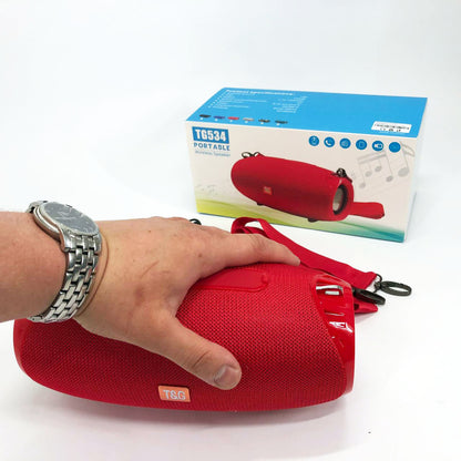 Портативная Bluetooth колонка TG534 SD IPX5 с ремешком, беспроводная колонка мощная. Цвет: красный