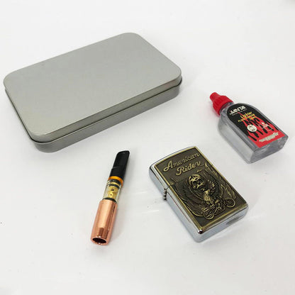Зажигалка бензиновая в подарочной коробке N2, подарочные зажигалки, зажигалка для курения в подарок