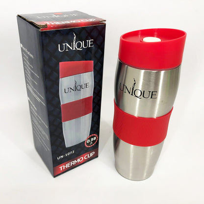 Термокружка UNIQUE UN-1072 0.38 л, Термос из нержавейки металлический, Термосы для фитнеса. Цвет: красный