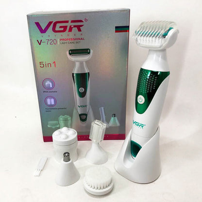Набор VGR V-720 5 в 1 для ухода, триммер для носа, бровей, тела, устройство для чистки лица, массажер