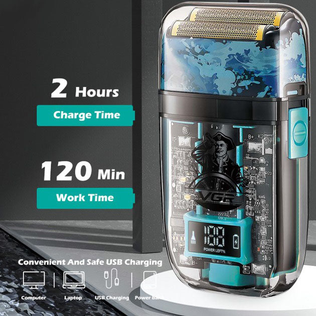 Аккумуляторная мужская электробритва VGR V-352 для бритья бороды и усов шейвер для идеальной гладкости