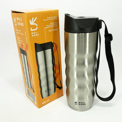 Термокружка Well Done WD-7084S вакуумная 480 мл, Качественный термос для дома, Термос для напитков