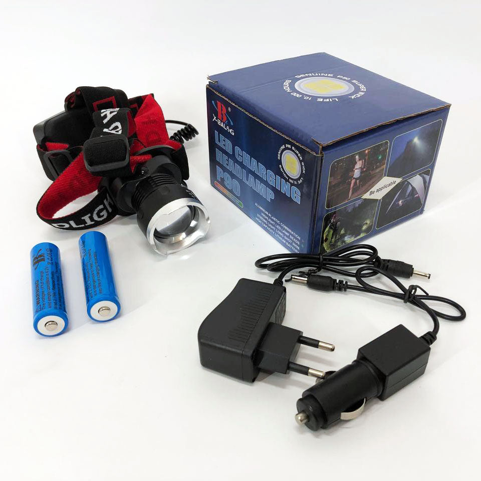 Налобный фонарь X-Balog BL-T07B-P90, мощный тактический налобный фонарик, водонепроницаемый фонарь