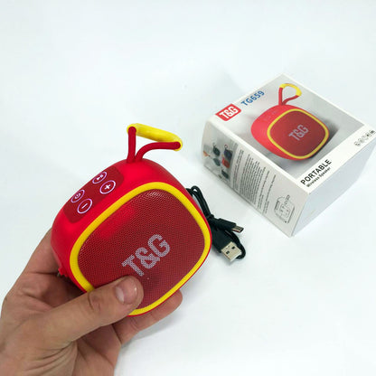 Портативная Bluetooth-колонка TG659 с ремешком, Громкая блютуз колонка для вечеринки. Цвет: красный