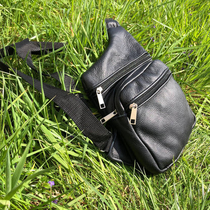 Мужская сумка из натуральной кожи, тактическая сумка - мессенджер черная, тактическая сумка на грудь