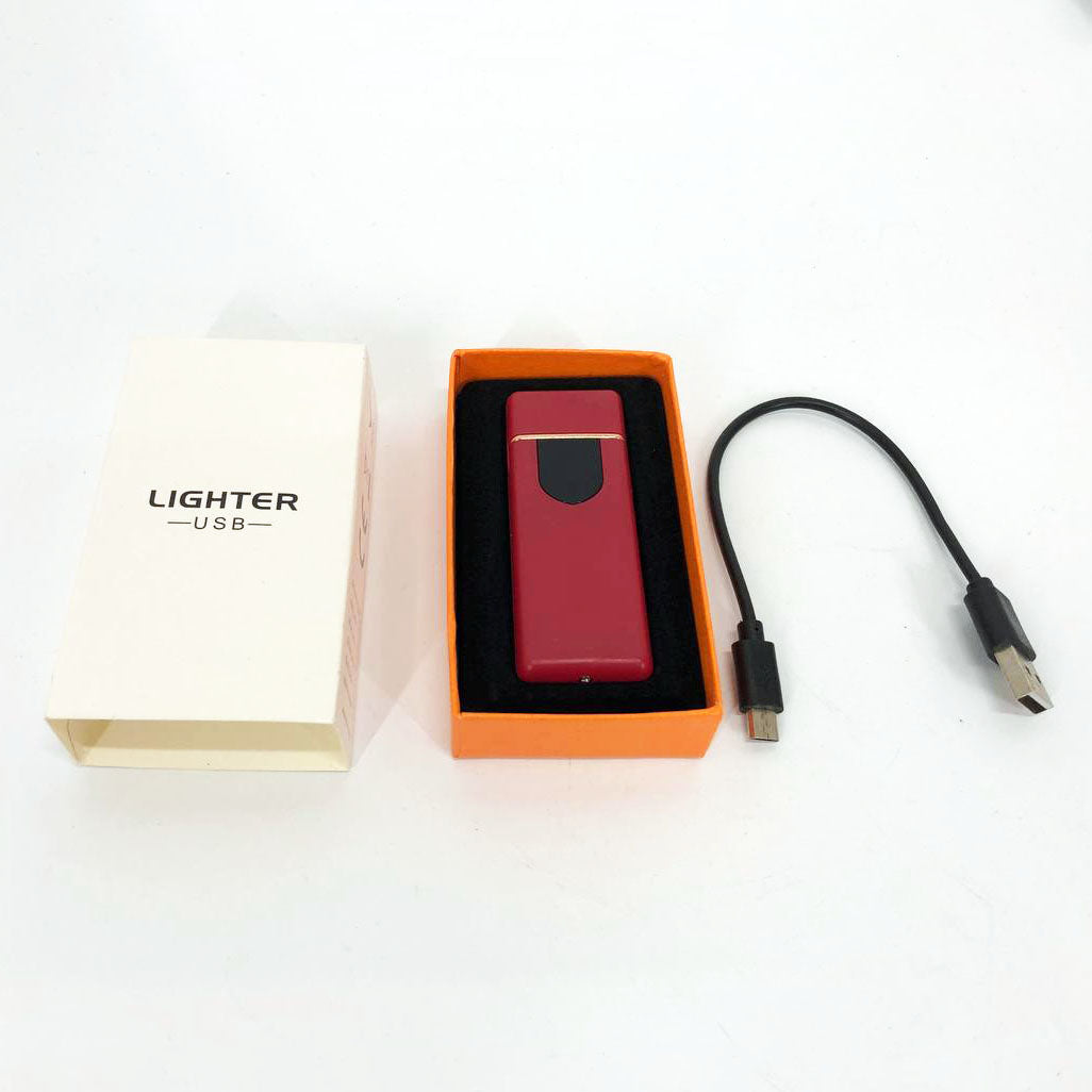 Электрозажигалка USB ZGP ABS, сенсорная зажигалка электрическая спиральная. Цвет: красный