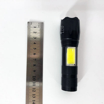 Фонарик аккумуляторный ручной Bailong BL-29 диод T6 + COB зарядка от USB, фонарик led, водонепроницаемый