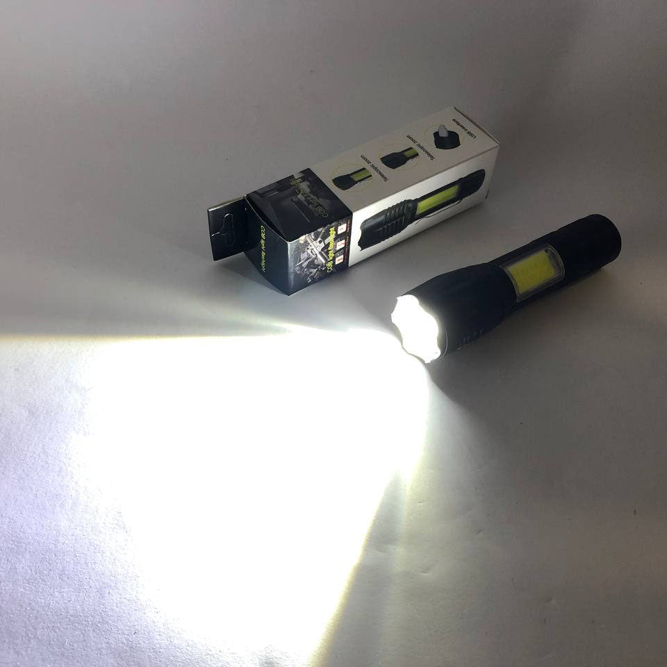 Фонарик аккумуляторный ручной Bailong BL-29 диод T6 + COB зарядка от USB, фонарик led, водонепроницаемый