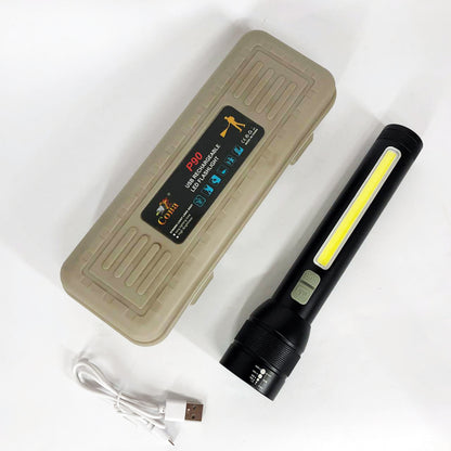 Фонарь аккумуляторный CB-C23-P90+COB, Фонарик светодиодный ручной аккумуляторный портативный