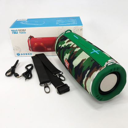 Портативная колонка TG642 с RGB подсветкой и ремешком, колонка для вечеринки. Цвет: камуфляж