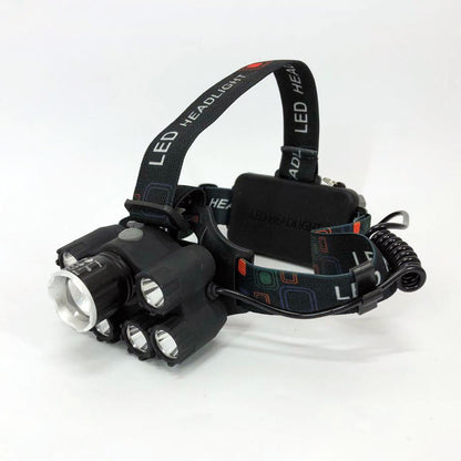 Яркий светодиодный налобный фонарь Bailong Police BL-T78 5 led белый, налобный фонарик с usb зарядкой