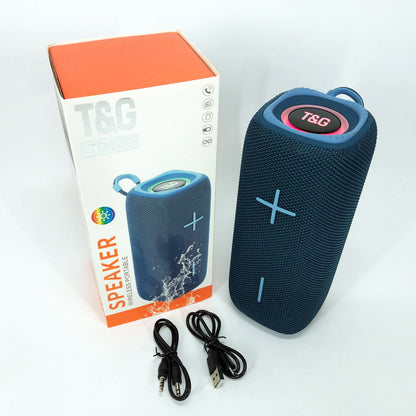 Портативная Bluetooth колонка TG654 8W с подсветкой, Аккумуляторная колонка для музыки. Цвет: синий