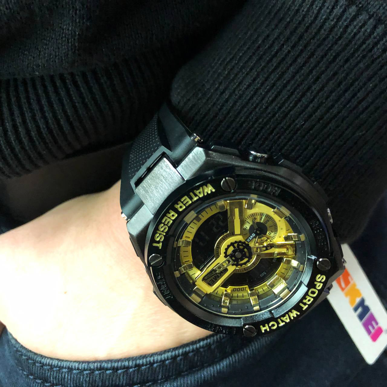 Часы наручные мужские SKMEI 2101BKGD, армейские часы противоударные, оригинальные мужские часы спортивные