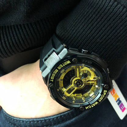 Часы наручные мужские SKMEI 2101BKGD, армейские часы противоударные, оригинальные мужские часы спортивные