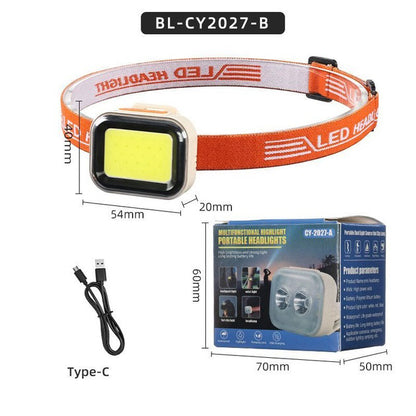 Фонарь налобный CY-2027-B-COB(white+red)