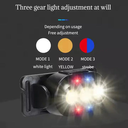 Фонарик налобный YD02-COB (White+red+blue), Налобные фонари для активных людей, фонарь для туризма