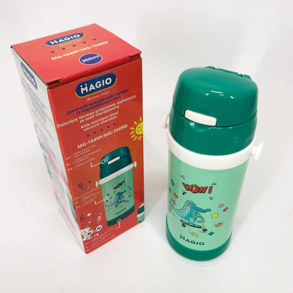 Детский вакуумный термос Magio MG-1049M из нержавеющей стали 350 мл, Термос для чая помповый