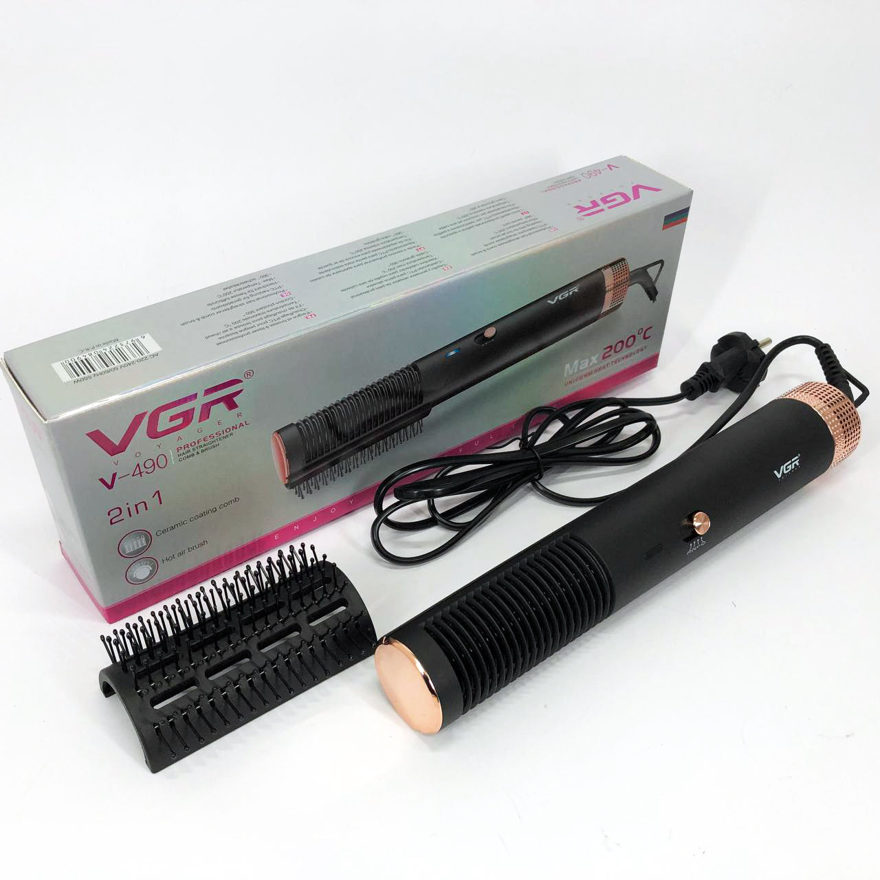 Фен щетка для волос VGR V-490 Стайлер, воздушный стайлер для волос, Фен для дома, Профессиональный фен