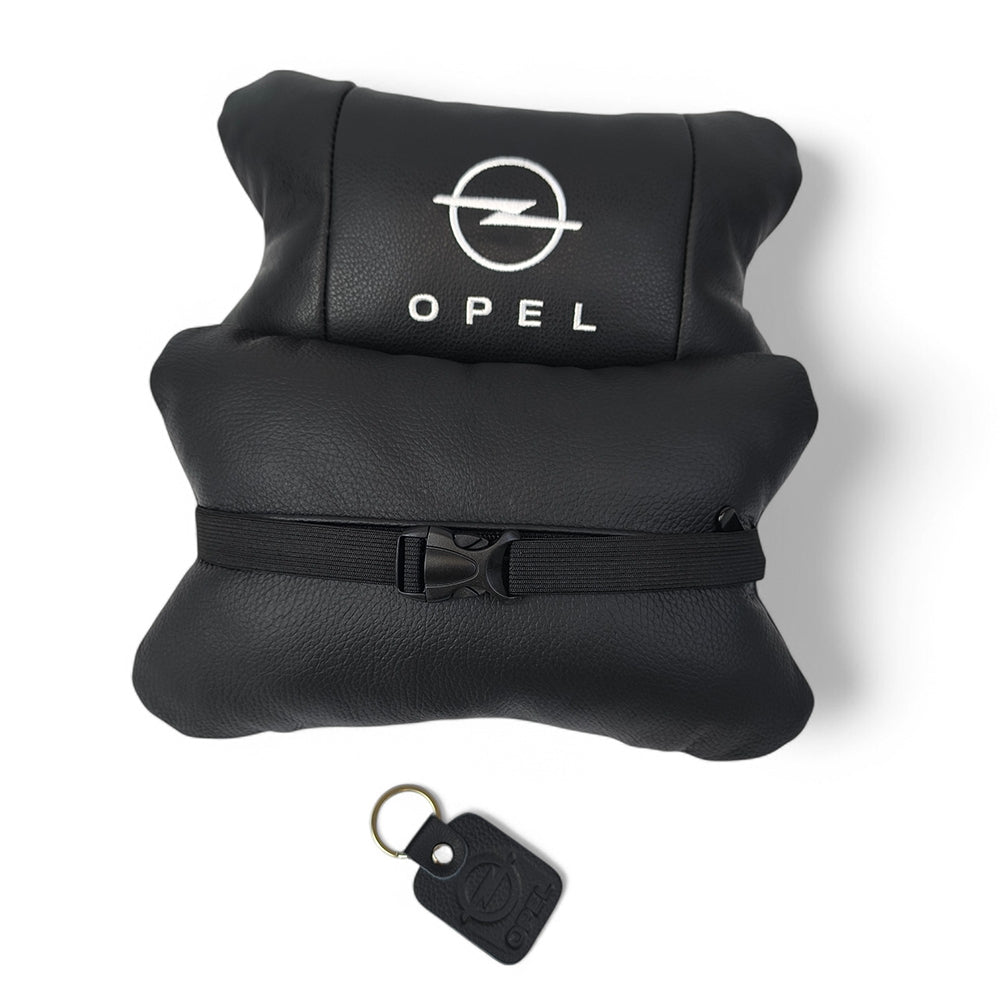 Набор автомобильных подушек 2шт для Opel, натуральная кожа, стильные черные подголовники Опель для авто
