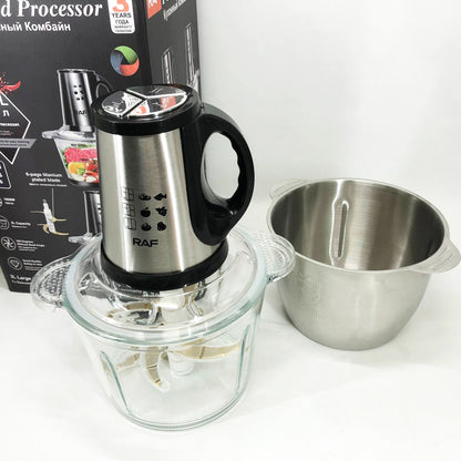 Блендер-измельчитель RAF R.7028 2 в 1, 300 Вт, 2 чаши, Бытовой мощный измельчитель продуктов