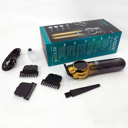 Триммер для бороды и усов VGR V-989 7000 об. Машинка для стрижки, окантовки керамика+сталь. Цвет: черный