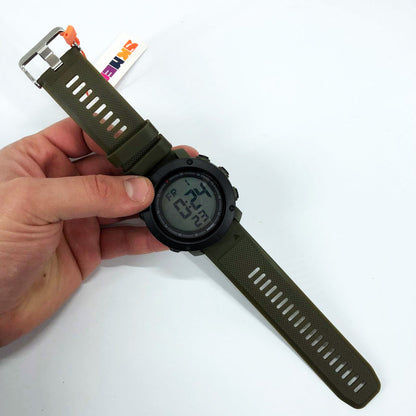 Часы наручные мужские SKMEI 2122AGWT  ARMY GREEN-WHITE, армейские часы противоударные. Цвет: зеленый