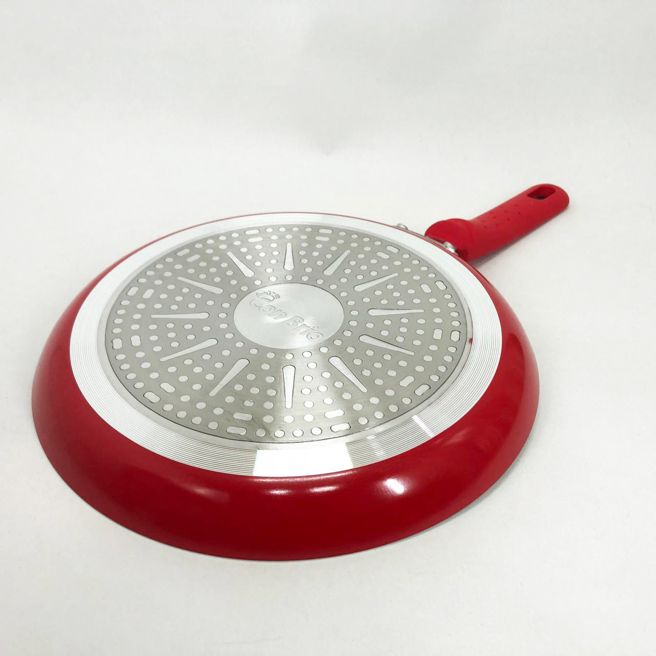 Сковородка для блинов 23 см Con Brio СВ-2324 Eco Granite, сковорода с толстым дном. Цвет: красный