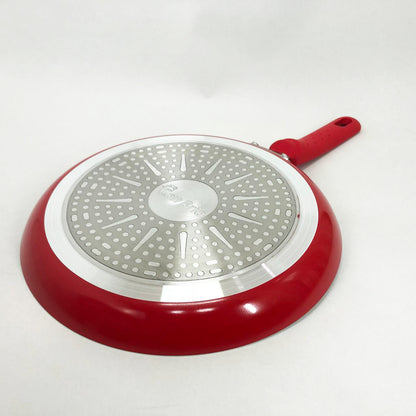 Сковородка для блинов 23 см Con Brio СВ-2324 Eco Granite, сковорода с толстым дном. Цвет: красный