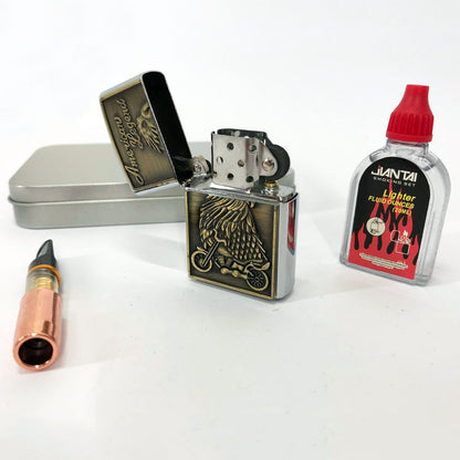 Зажигалка бензиновая в подарочной коробке N5, ветрозащитная зажигалка, зажигалка бензин