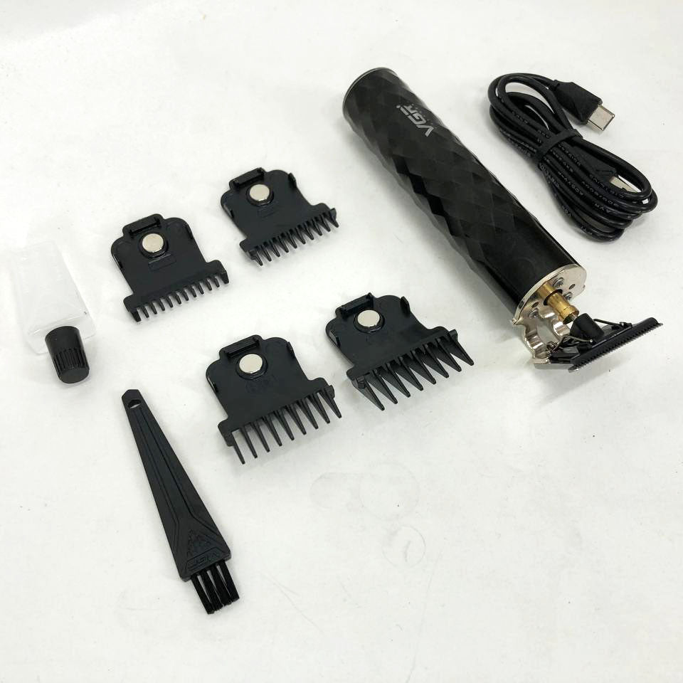 Машинка для стрижки с триммером VGR V-170 для волос, усов и бороды, беспроводная со сменными насадками