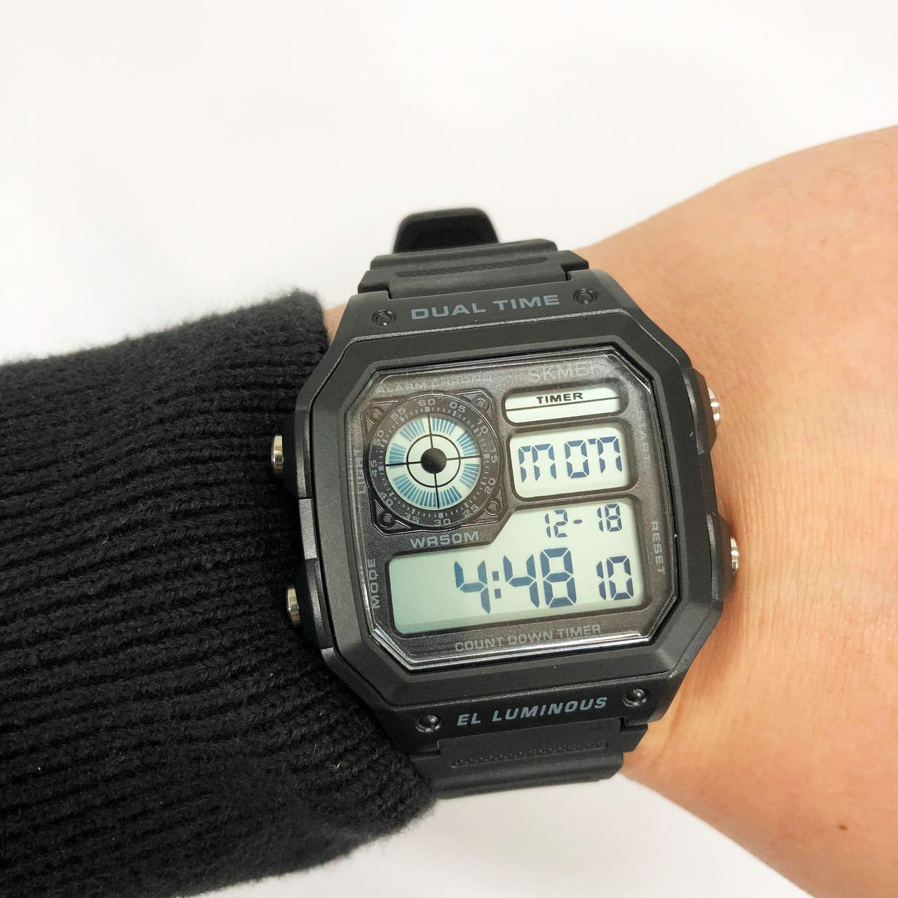 Часы наручные мужские SKMEI 1299BK, часы наручные электронные тактические, часы для военнослужащих