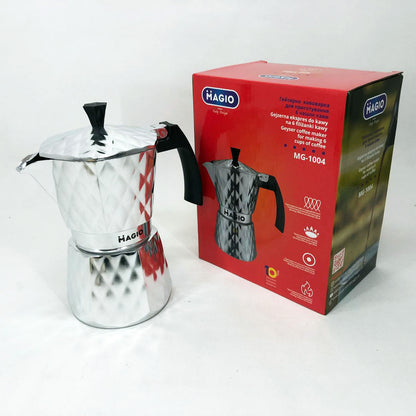 Гейзерная кофеварка Magio MG-1004 300 мл, гейзерная турка для кофе, гейзерная кофеварка из нержавейки