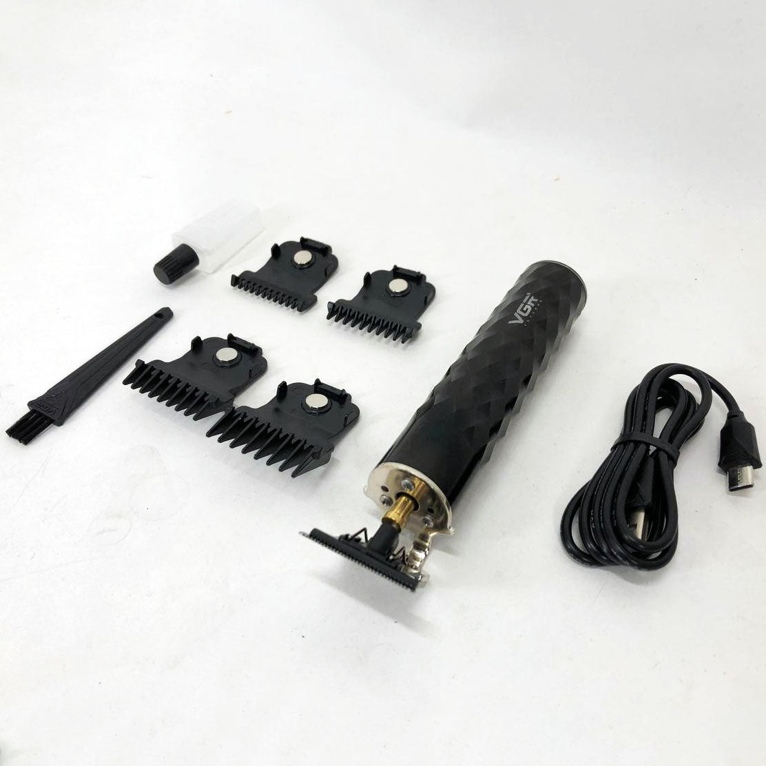 Машинка для стрижки с триммером VGR V-170 для волос, усов и бороды, беспроводная со сменными насадками