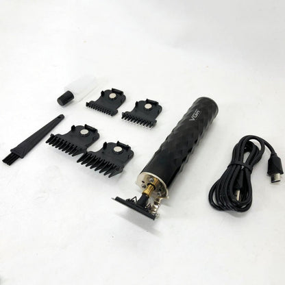 Машинка для стрижки с триммером VGR V-170 для волос, усов и бороды, беспроводная со сменными насадками