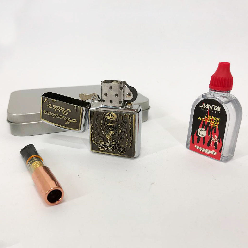 Зажигалка бензиновая в подарочной коробке N2, подарочные зажигалки, зажигалка для курения в подарок