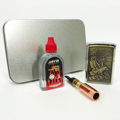 Зажигалка бензиновая в подарочной коробке N12, подарочные прикольные зажигалки, подарок зажигалка парню