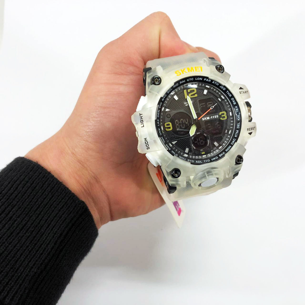 Часы наручные мужские SKMEI 1155BWT, наручные часы для военных, фирменные спортивные часы. Цвет: белый
