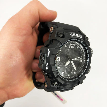 Годинник наручний чоловічий SKMEI 1155BBK, армійський годинник протиударний. Колір: чорний
