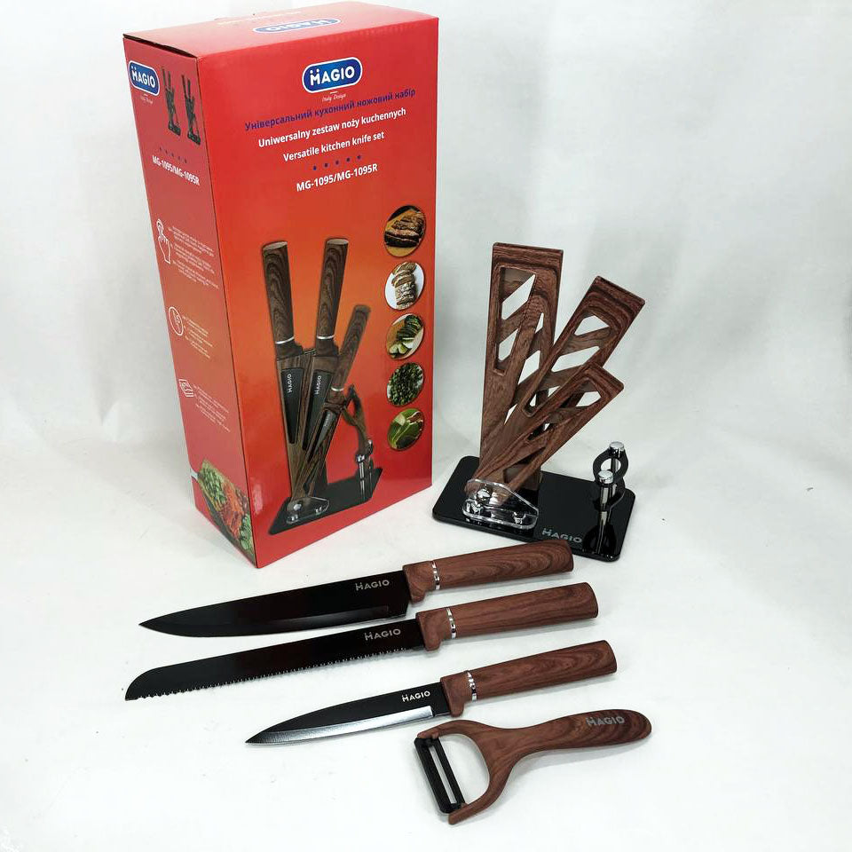 Набір ножів Magio MG-1095 5 предметів, Поварські кухонні ножі набір, Набір ножів для кухні