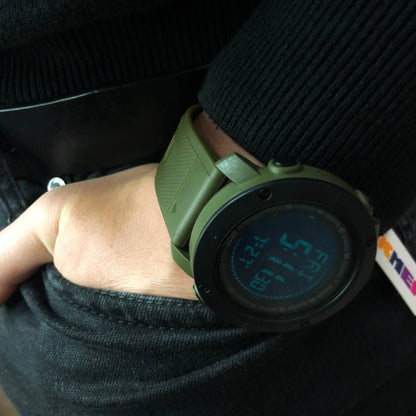 Часы наручные мужские SKMEI 2095AG, часы тактические противоударные, армейские часы. Цвет: зеленый