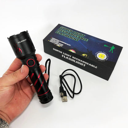 Фонарь ручной аккумуляторный XQ-S59-GT, Фонарь ручной мощный, Карманный фонарь с usb зарядкой