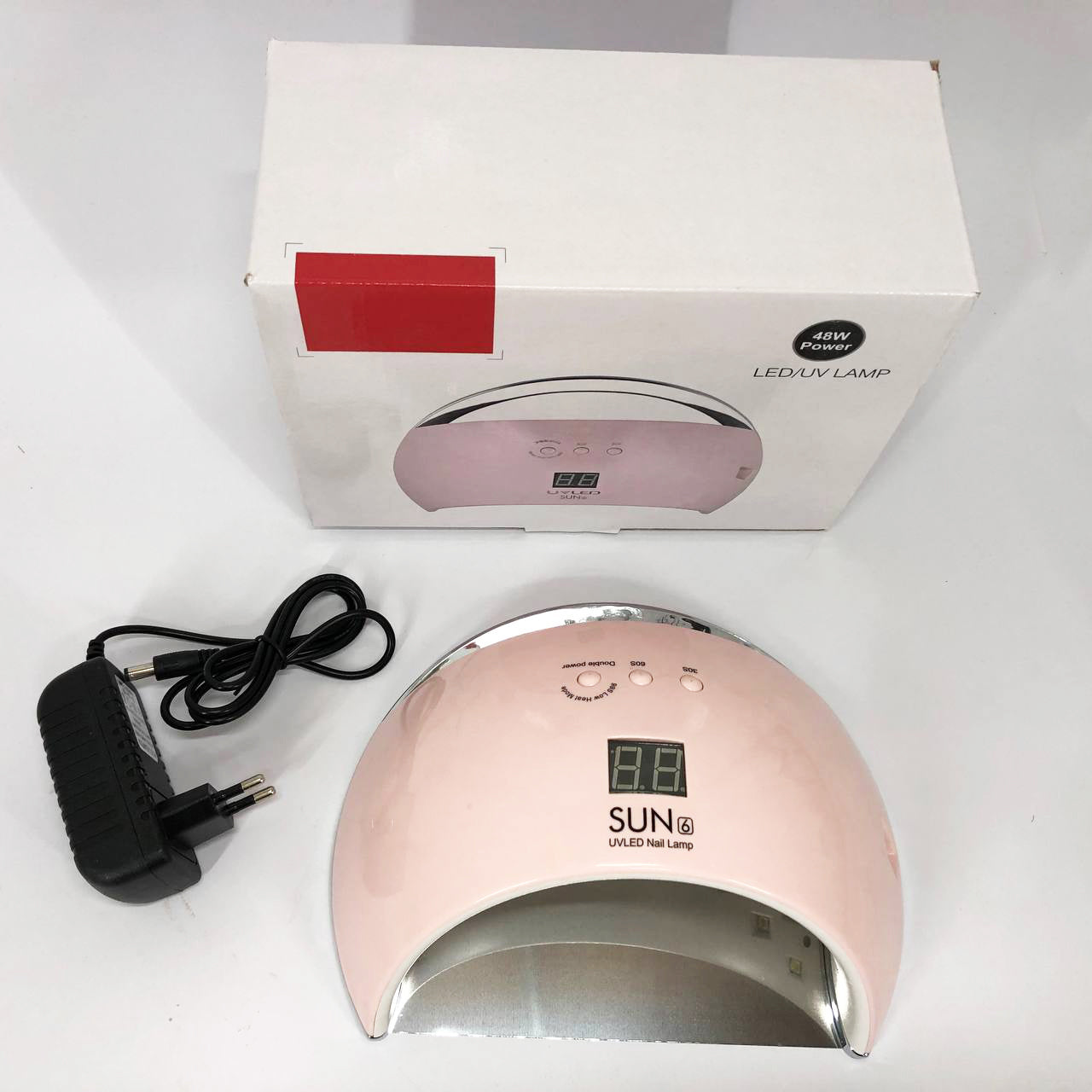 Ультрафиолетовая лампа для Маникюра UV LAMP Sun 6, Светодиодная сушилка для гель лака. Цвет: розовый
