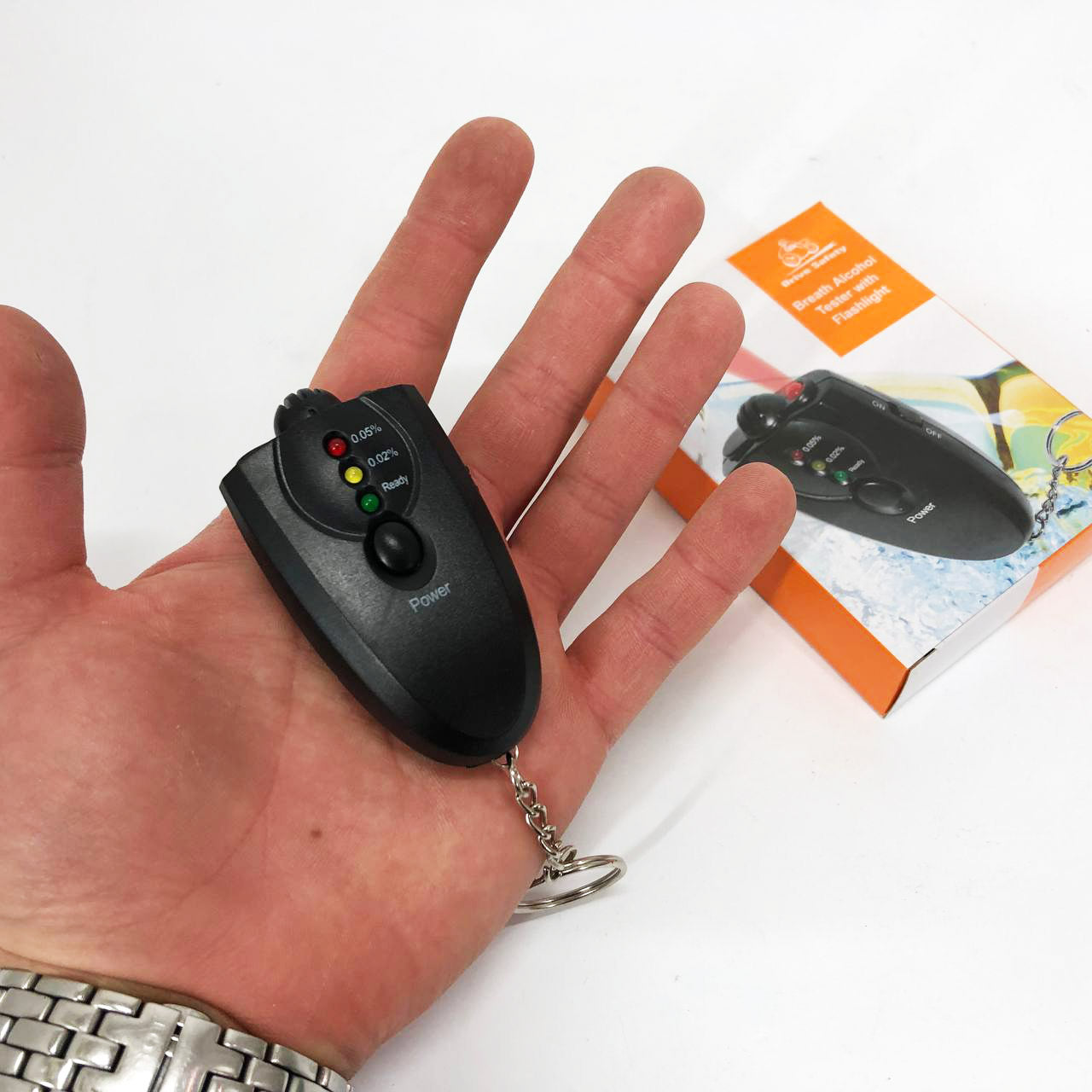 Электронный портативный алкотестер с подсветкой 2 x ААА, Компактный портативный алкотестер