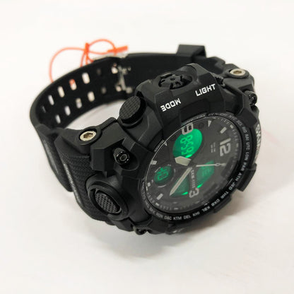 Годинник наручний чоловічий SKMEI 1155BBK, армійський годинник протиударний. Колір: чорний