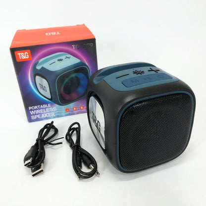Портативная Bluetooth колонка TG359 7W с RGB подсветкой, громкая колонка для вечеринки. Цвет: черный